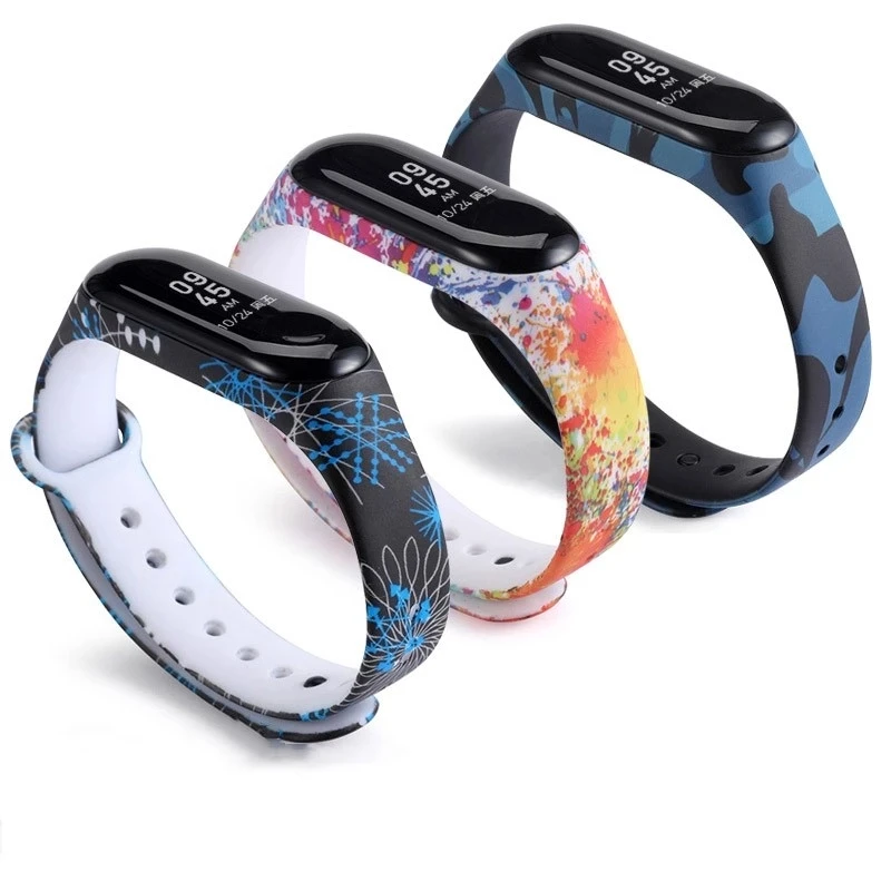 Dây Đeo Cho Xiaomi Mi Band 4 5 6 3 Cá Tính Graffiti Phong Cách Dây Đeo Tay Cho Mi Band 3 5 6 Silicone vòng Đeo Tay Thay Thế Ban Nhạc