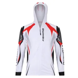 2021 Hot Selling Hooded Fishing Jerseys Quick Drying Sun Protection Fishing Shirts Breathable Men Long Sleeve Fishing Clothing
