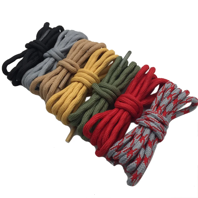 Coolstring Cool 4.5mm Wear Resistant Mountaineering Shoelaces Olivary Wave Round Sneakers Travel Shoes Laces For High Boots