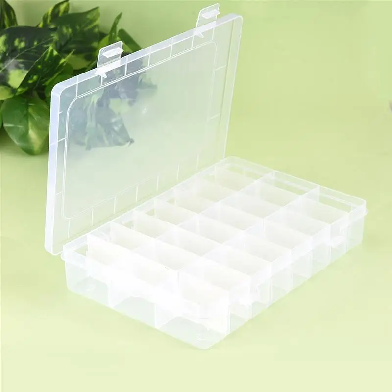 Transparent 24 Grids Storage Box Plastic Embroidery Floss Storage Floss Bobbins Organizer DIY Cross Stitch Sewing Tools