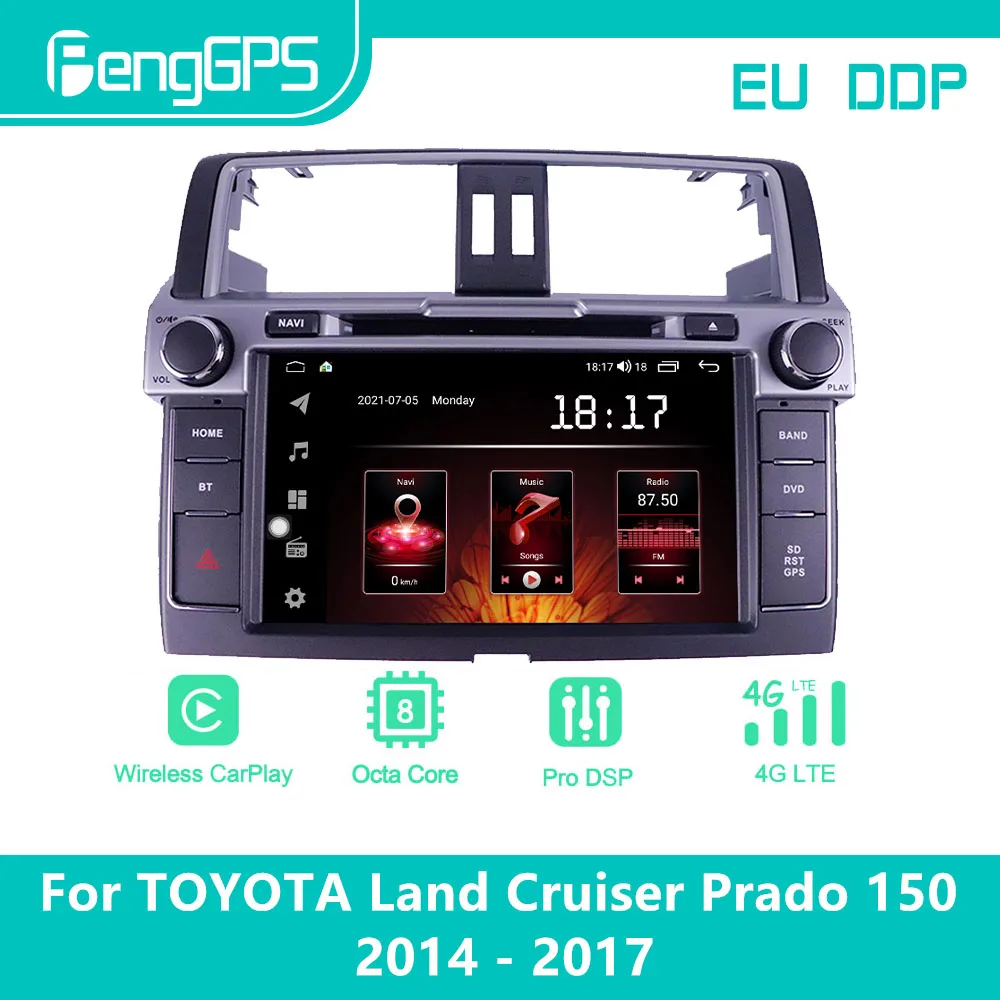 For TOYOTA Land Cruiser Prado 150 2014 - 2017 Android Car Radio Stereo Multimedia Player 2 Din Autoradio GPS Navi Unit