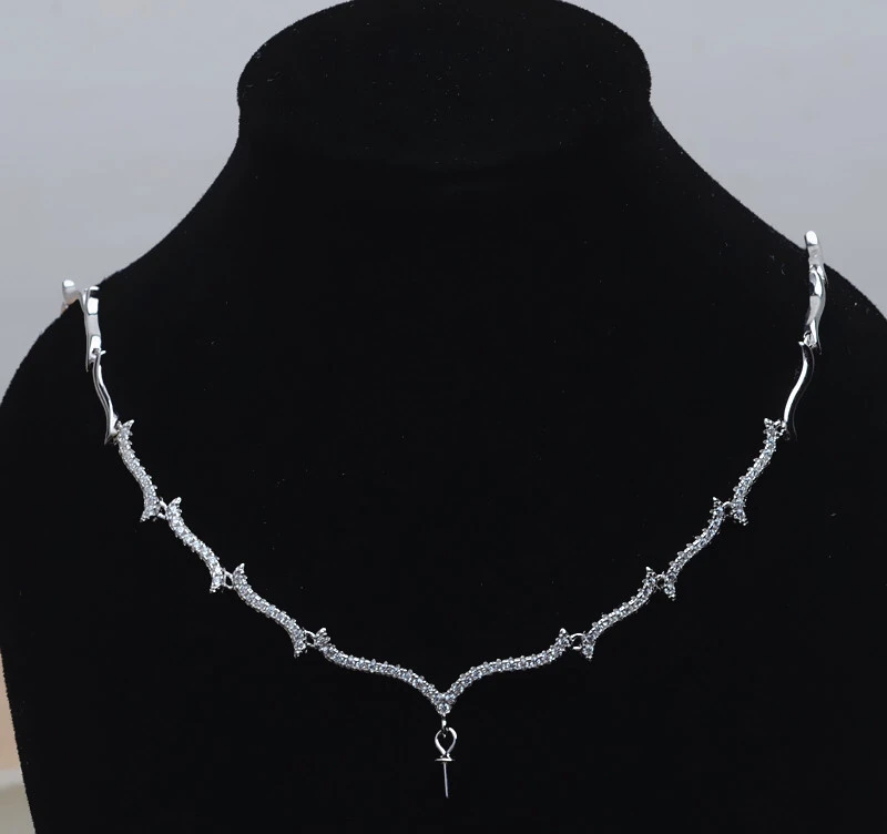 New Arrival 925 Silver Necklace Chain with Pendant Mountings Findings Jewelry Parts Fittings Accessories for Pearls