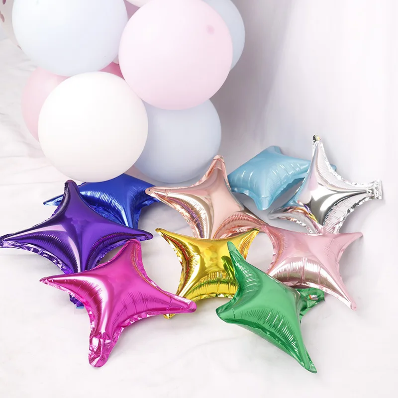 5pcs/10pcs 10inch small four-pointed star aluminum film balloon birthday party wedding decoration star balloon happy new year
