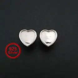 9MM Heart Bezel Settings Studs Earrings for Breastmilk Resin Solid Back 925 Sterling Silver Earrings DIY Supplies 1702224