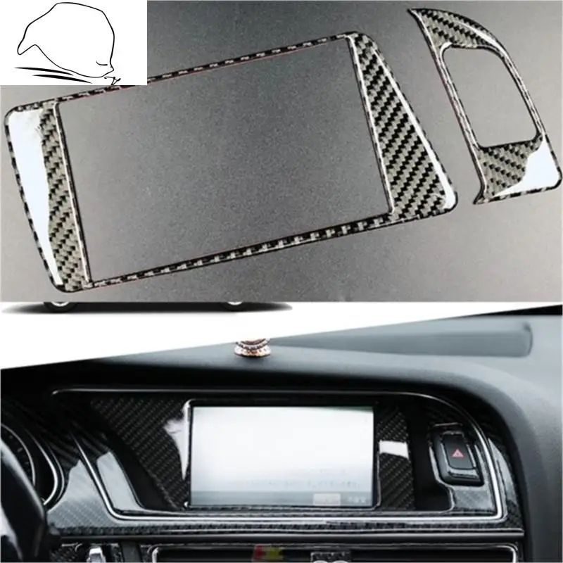 

For Audi Q5 2010-2015 LHD GPS Navigation Dashboard Cover Trim Carbon Fiber Decoration Sticker Car Styling Interior Accessory