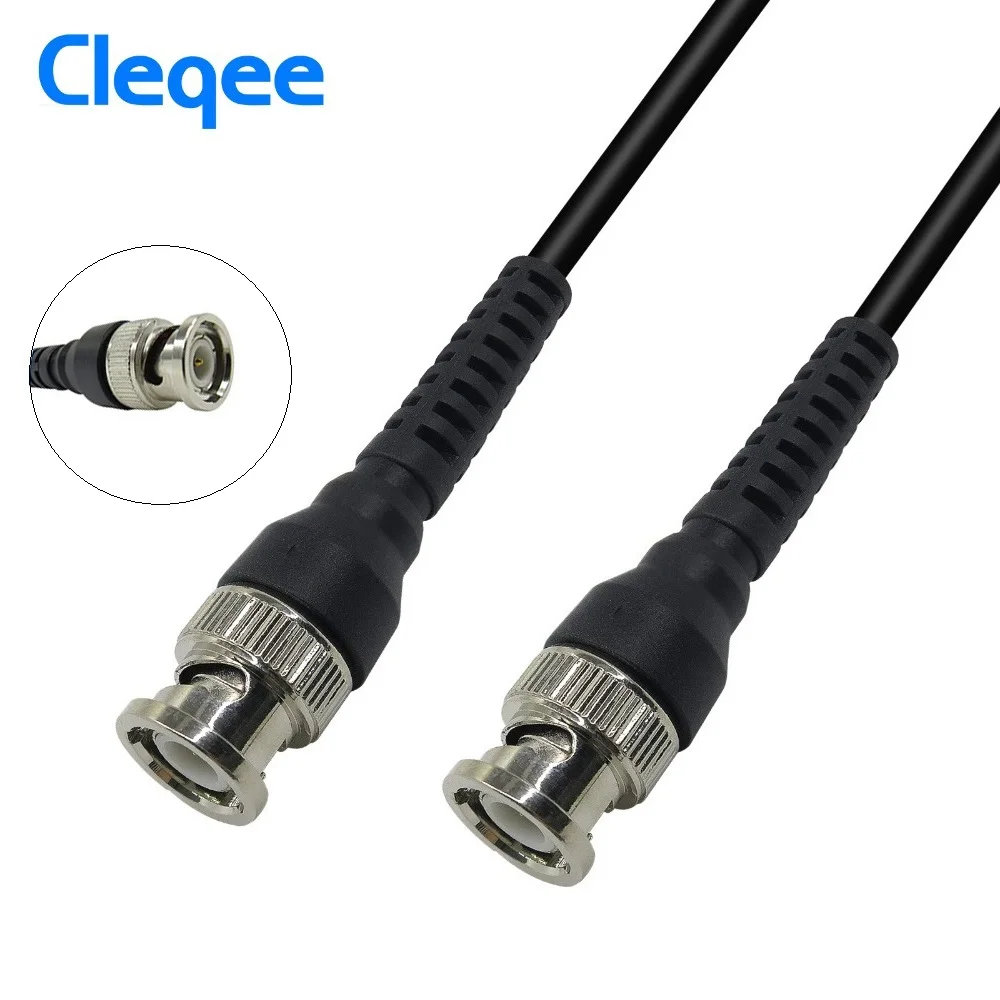 Cleqee p1013 bnc q9 plugue macho para bnc q9 plugue macho osciloscópio sonda de teste cabo chumbo 100cm BNC-BNC 500v 5a