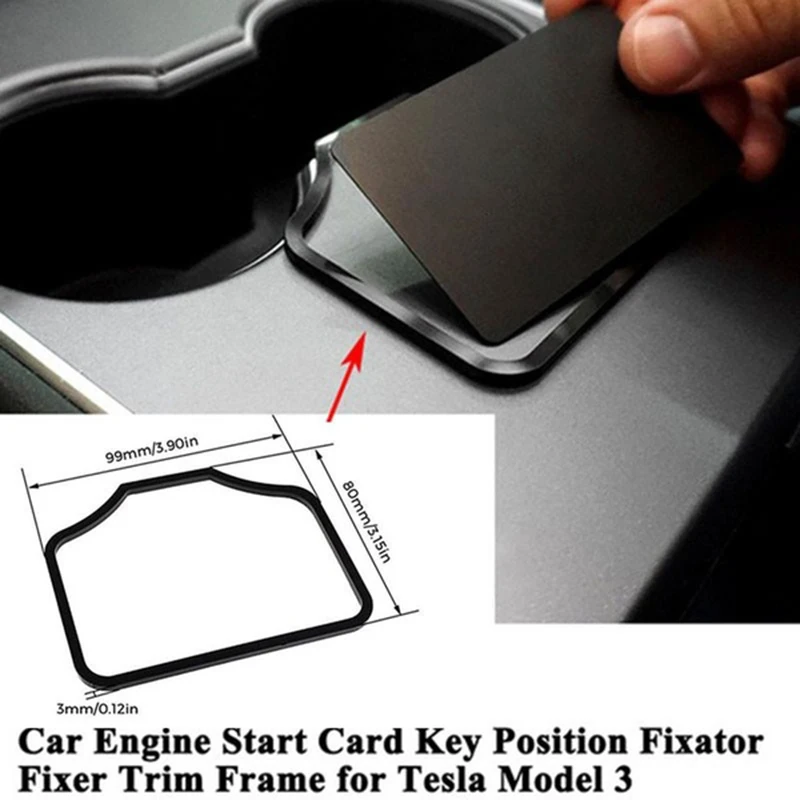 

Model3 Car Engine Start Card Key Position Trim Frame Holder Fixer Limiting Sticker Decoration For Tesla Model 3 Y Accessories