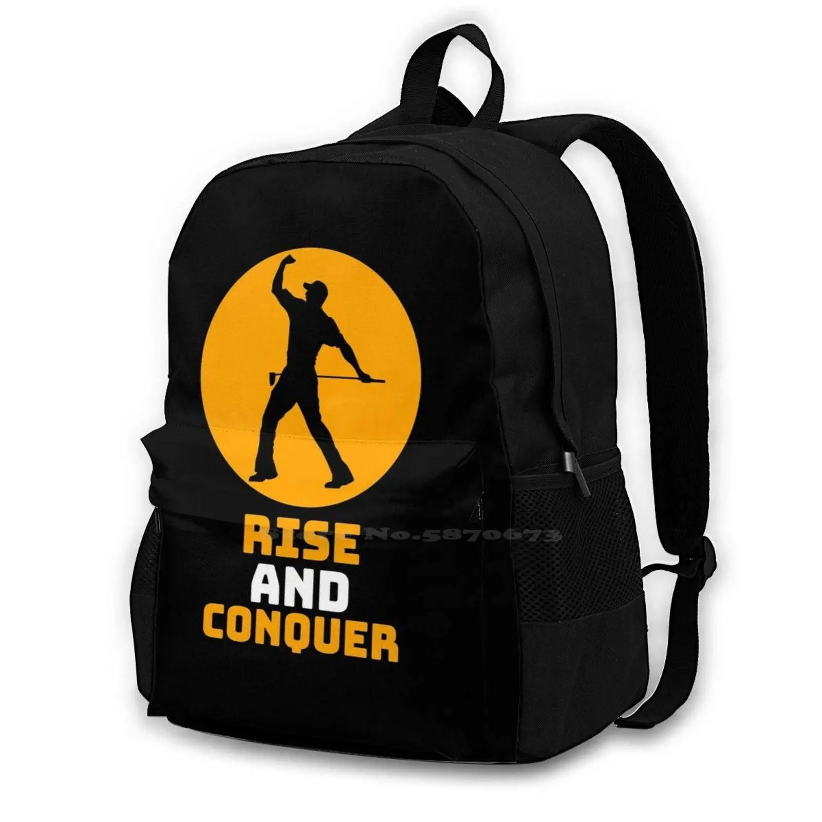 Rise And Conquer Golf Quote Design Bag Backpack For Men Women Girls Teenage Black Golf Rise And Conquer Masters Pga Pga Tour