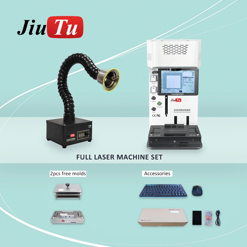 Laser Separating Machine Full Set With Fume Extractor and Molds For iPhone 14Pro Max 13 12 X XS XR Back Glass Remover