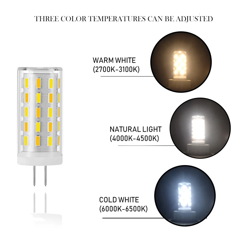 G4 LED Bulb 12V 3W  Adjustable Three Color Temperature Light No Flicker Energy Saving Lamp for Crystal Chandelier Home Decor