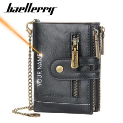 New Name Customized Men Wallets High Quality Short Card Holder Male Purse Name Engraving Coin Holder Wallets For Boy