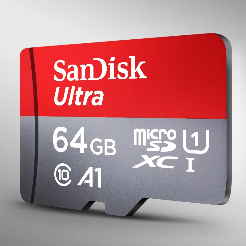 Sandisk-tarjeta de memoria 100% SDSQUNC A1, 32GB, 64GB, 128GB, adaptador de teléfono Clase 10, memoria flash de UHS-1, TF, SD, tarjeta de trabajo para coche, cámara de ordenador