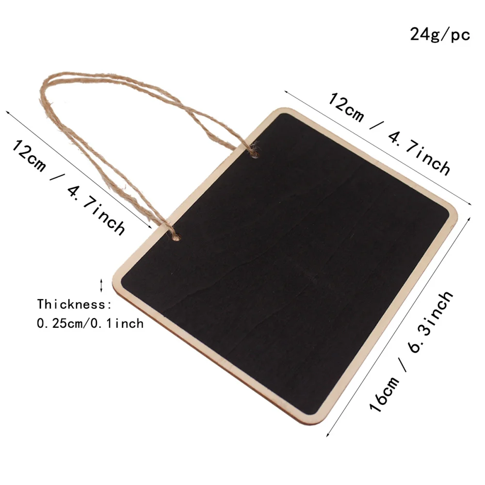 4PCS Mini Chalkboards Rectangular Hanging Blackboard Double Sided Chalkboard Wedding Party Table Number Place Tag Message Board