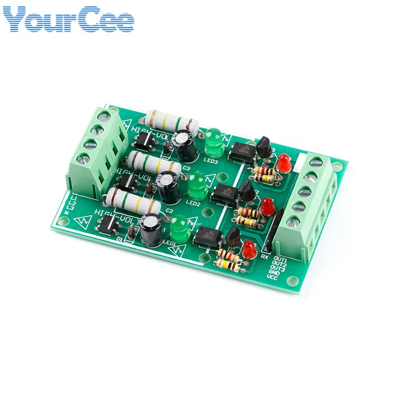 3-канальная изолирующая плата оптопары переменного тока 220 В, изолированный тестовый модуль обнаружения печатной платы