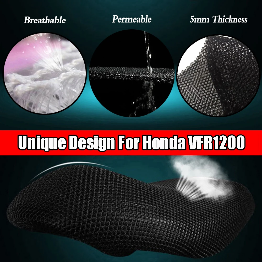 For Honda VFR1200 VFR 1200 Rear Seat Cowl Cover Waterproof Sunproof Insulation Net 3D Mesh Protector Motorcycle Accessories