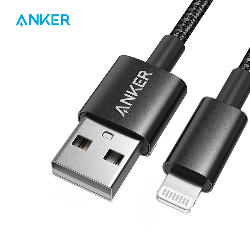 Anker usb lightning cable Premium Double-Braided Nylon Lightning Cable MFi Certified for iPhone11 iPhone12 3.3ft charging cable