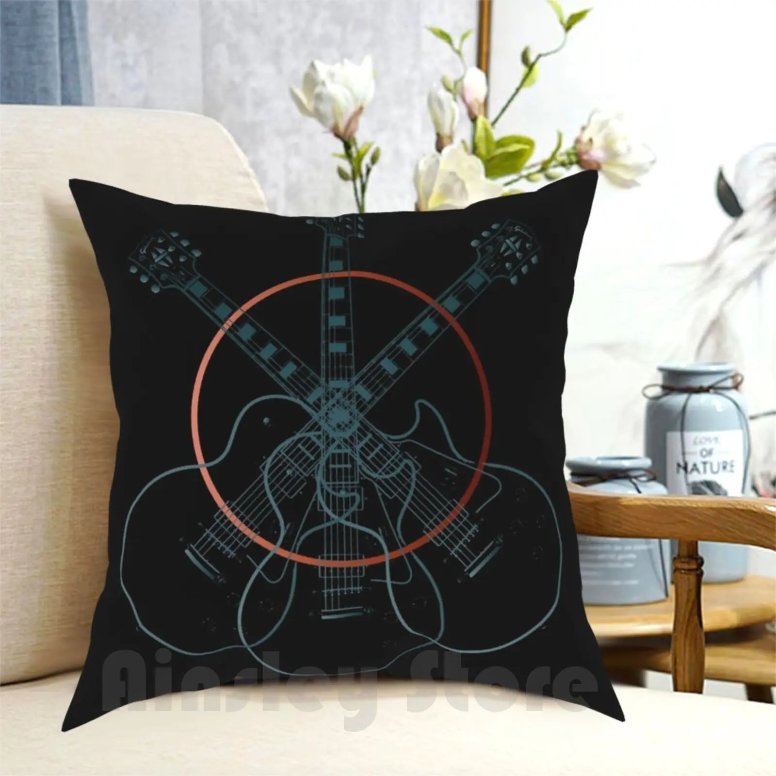 

Guitar-Moon Pillow Case Printed Home Soft Throw Pillow Guitar Guitars Electric Guitar Guitar Guitar Guitar Guitar Art