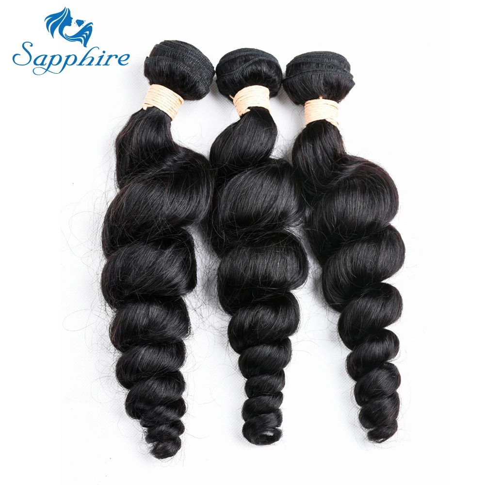 Peruvian Hair Bundles Loose Deep Wave Human Hair Extensions Remy Hair 1 PCS Loose Curly Bundles Natural Color Human Hair Weaving