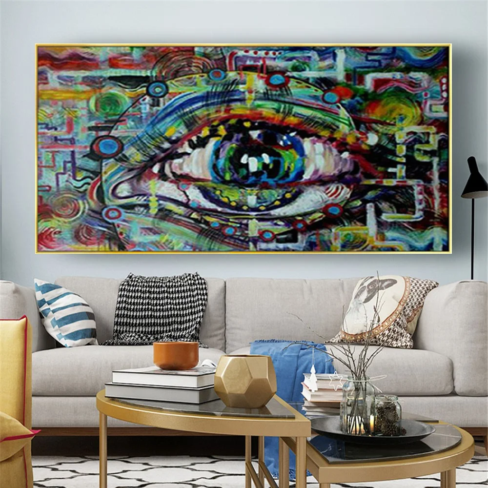 

Fashion Home Decor Picture Big Eyes Craft Pure Handmade Portrait Oil Painting Cool Personalized Canvas Paintings For Living Room