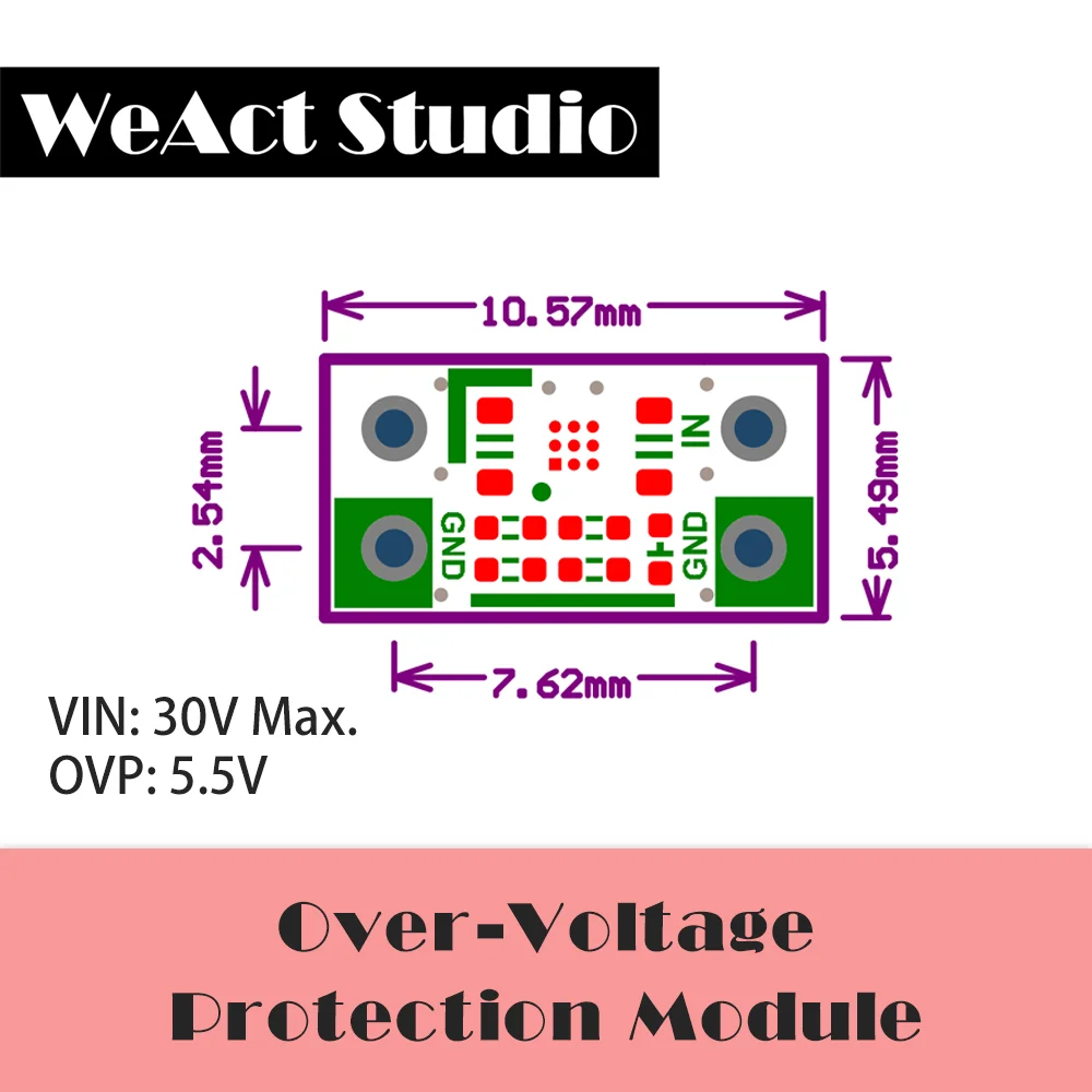 Weact Overspanningsbeveiliging Module Ovp 5.5V 2.5A 30V Power-Bescherming Mini