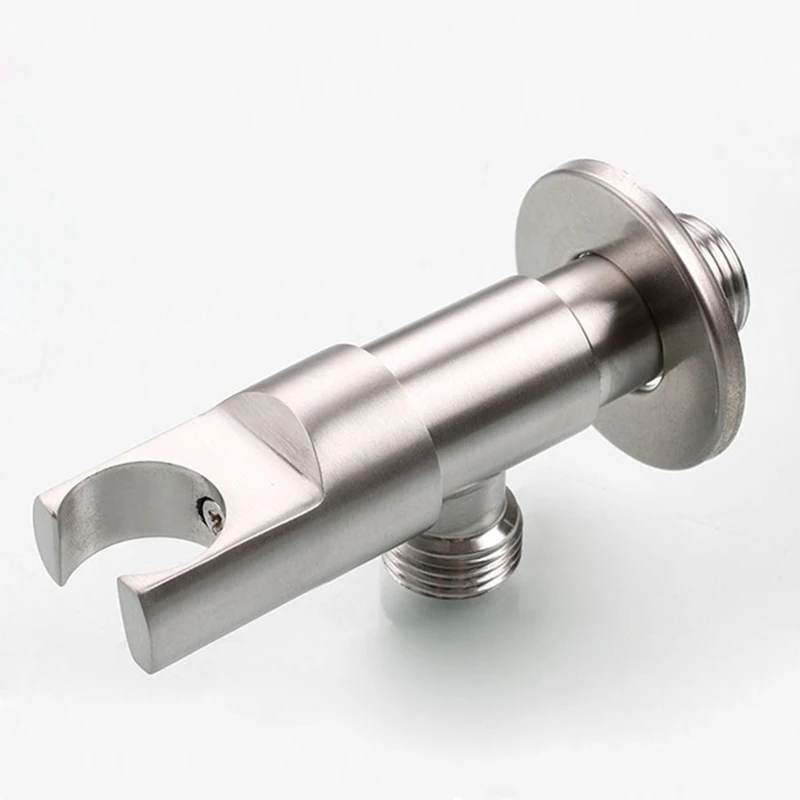 304 Stainless Steel Faucet Angle Valve with Holder Water Stop Valve Switch for Shower Water Control Bathroom Accessories
