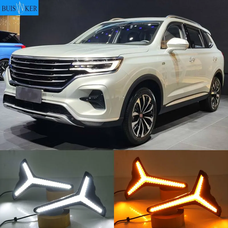 

Для Roewe RX5 MAX 2019 светодиодсветодиодный дневные ходовые огни DRL Противотуманные фары с желтым указателем поворота