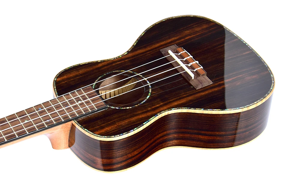 Ukulele 23 26 Inches All Ebony Mini Electric Concert Tenor High Gloss Acoustic Guitar 4 Strings Ukelele Pickup Travel Ukalele