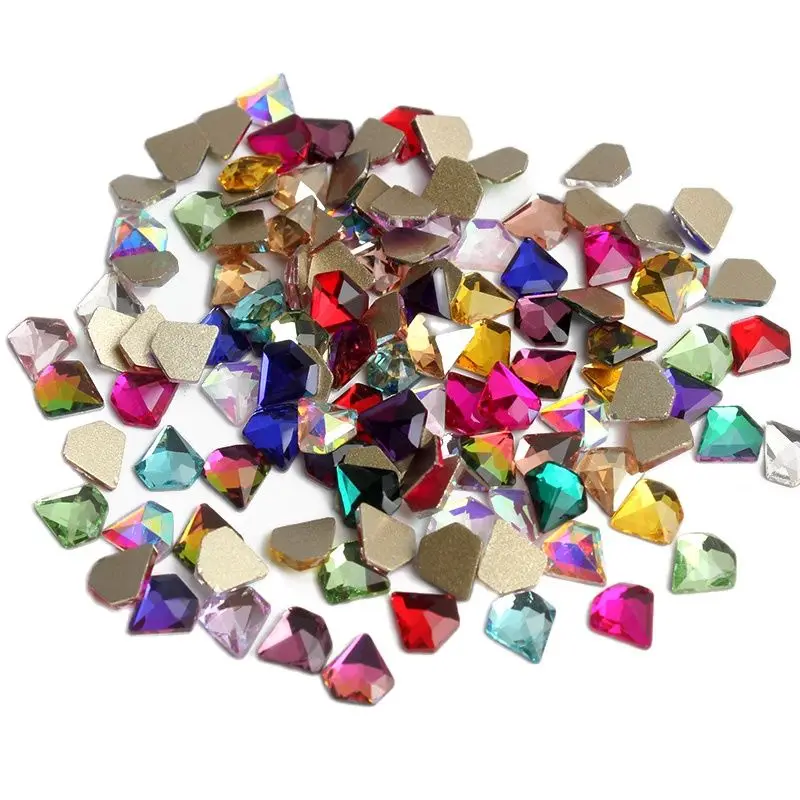 The New Flatback Diamond Shape 7mm Nail Rhinestones Crystal Stones For Nail Art Decoration Accessories 30Pcs/100Pcs