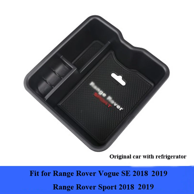 Black Center Storage Box For Range Rover Vogue 2018 2019 Car Container Holder Tray Accessories For Range Rover Sport 2018 2019