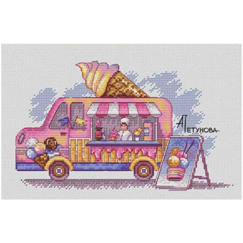 Cold Drink Cart Patterns Counted Cross Stitch 11CT 14CT 18CT DIY Wholesale Chinese Cross Stitch Kits Embroidery Needlework Sets