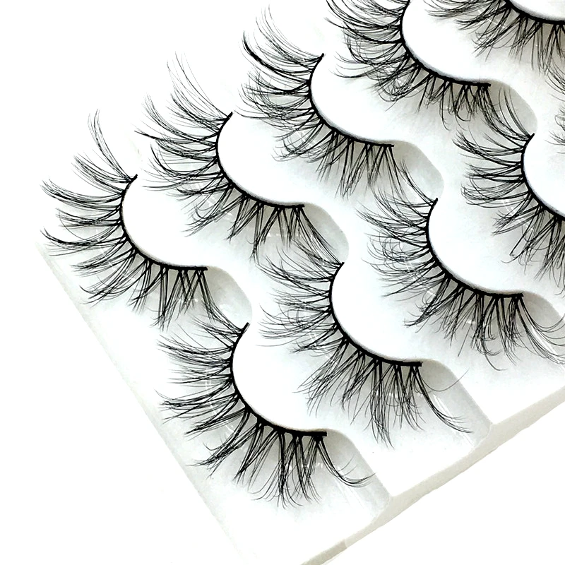 2021 NEW 2-5 pairs Mink Eyelashes 3D False lashes Thick Crisscross Makeup Eyelash Extension Natural Volume Soft Fake Eye Lashes