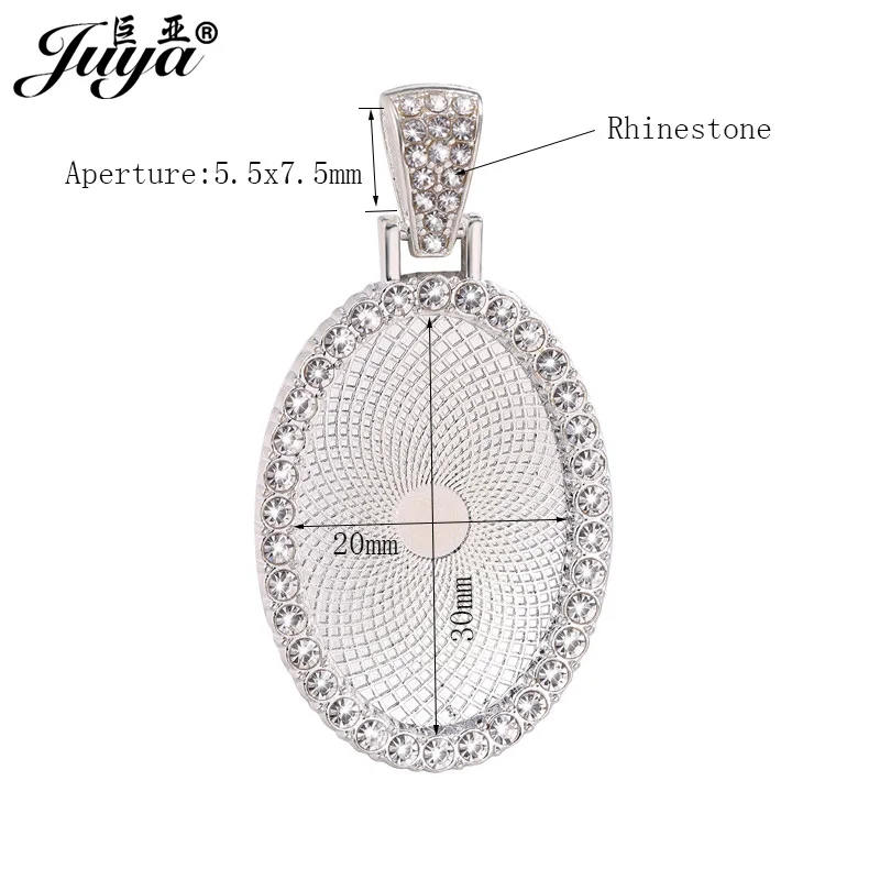 3 قطعة إعدادات قلادة تشيكوسلوفاكيا حجر الراين البيضاوي كابوشون قاعدة صنع المجوهرات 20x30 مللي متر سبائك صينية النتائج Crafts بها بنفسك صور القلائد الحرف