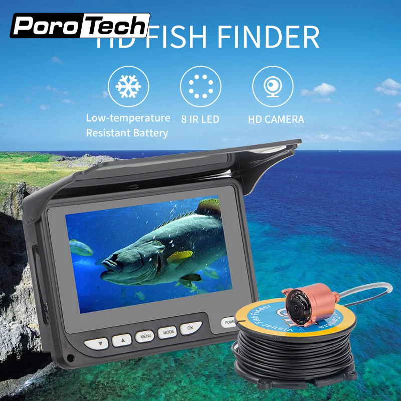 Low Temperature Resistant Battery Fish Finder 8 Infrared Led Under Water Recording Camera F05C Large Wide Viewing Led Control