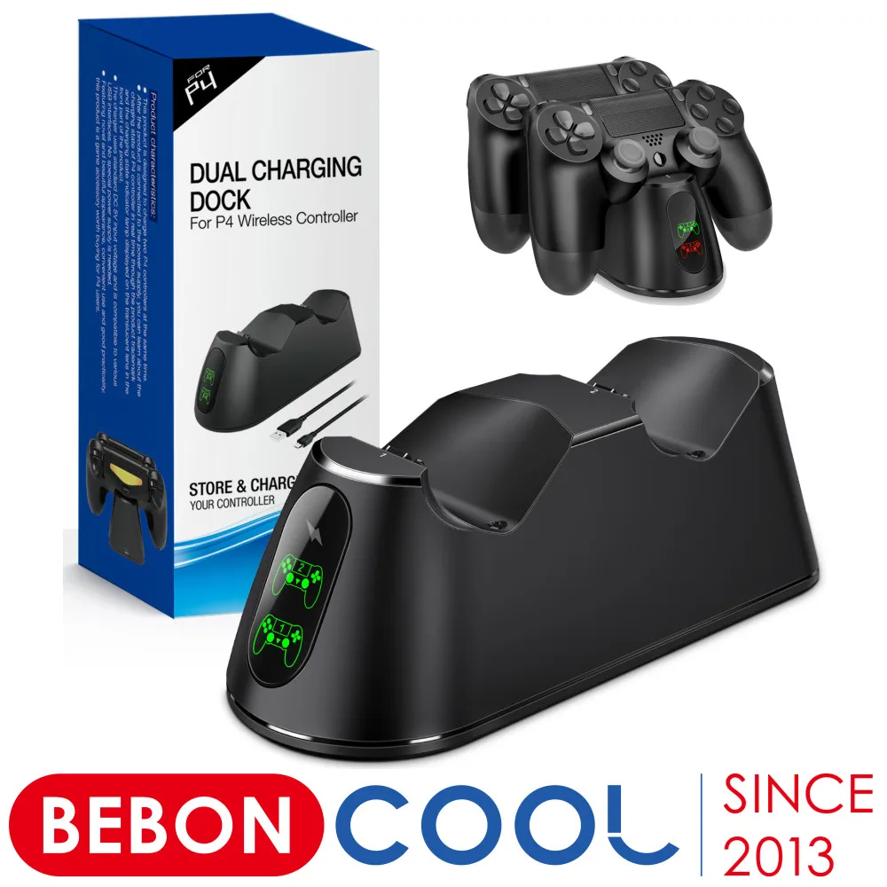 BEBONCOOL Controllers Charger Dock Station For PS4 Dualsense Fast Charging Stand for Playstation 4/PS4 Slim/PS4 Pro Controllers