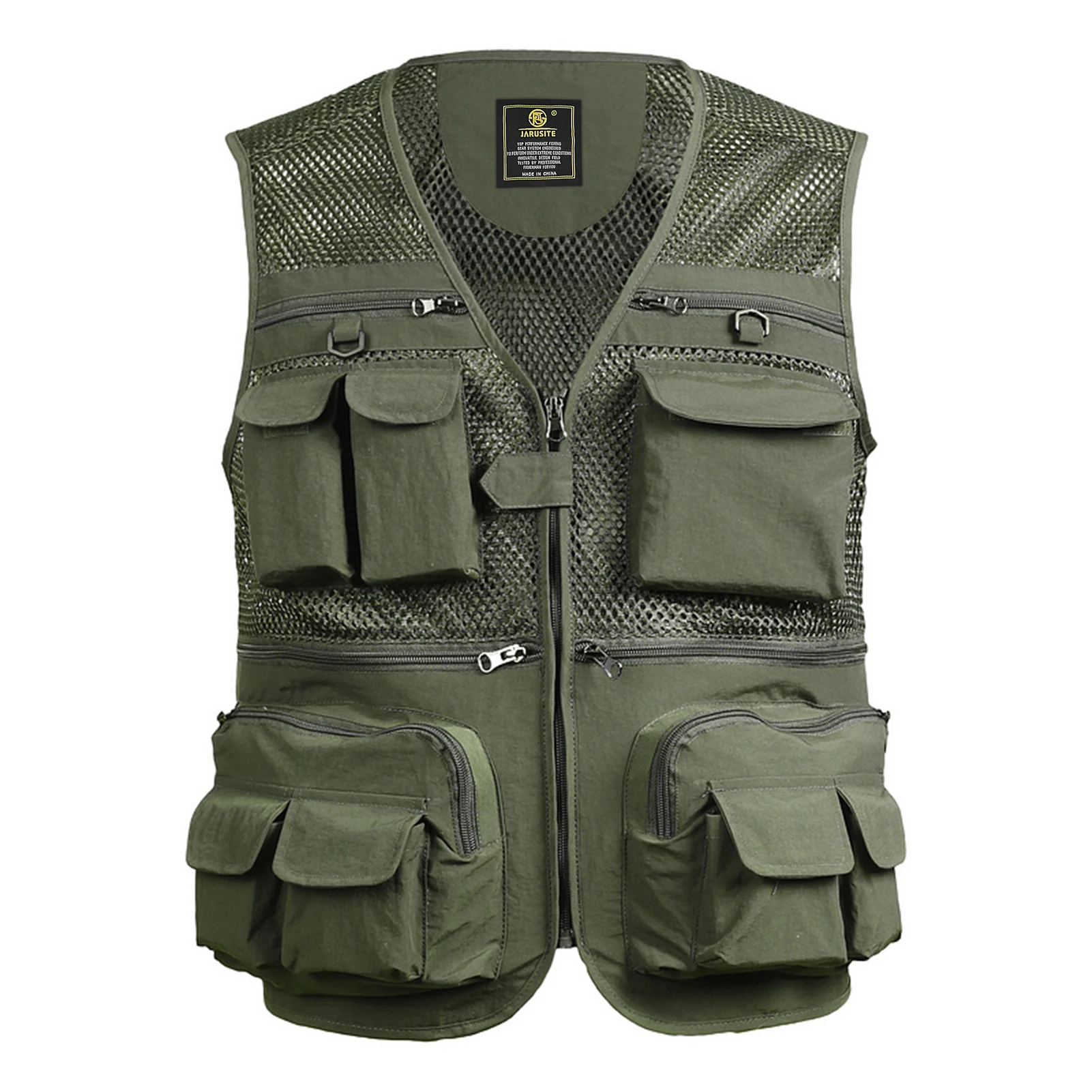 Fishing Vest Breathable Fishing Travel Mesh Vest with Zipper Pockets Summer Work Vest for Outdoor Activities Fishing Men's vest