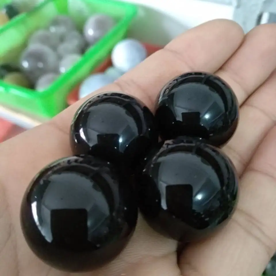 

4pcs Mini Heal Obsidian Crystal Ball for Fengshui Ball, Meditation, Crystal Healing