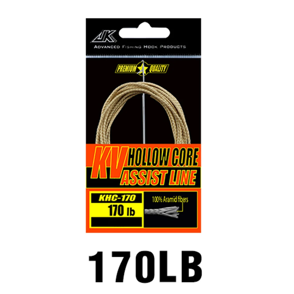 120/170/250/330LB Braided Fishing Assist Line PE Hollow Core Hook Binding Rope Tying Hook Wire With Splicing Needle 3 4 Meters