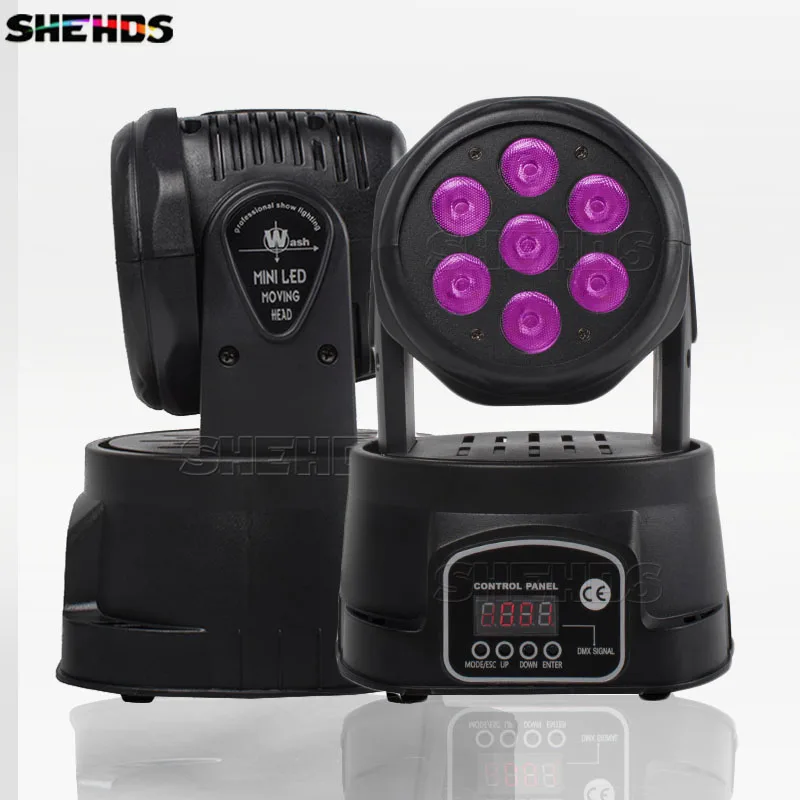 shehds 7x12w 18w rgbw led wash moving head light para dj disco family party ball com controlador dmx unidades 01