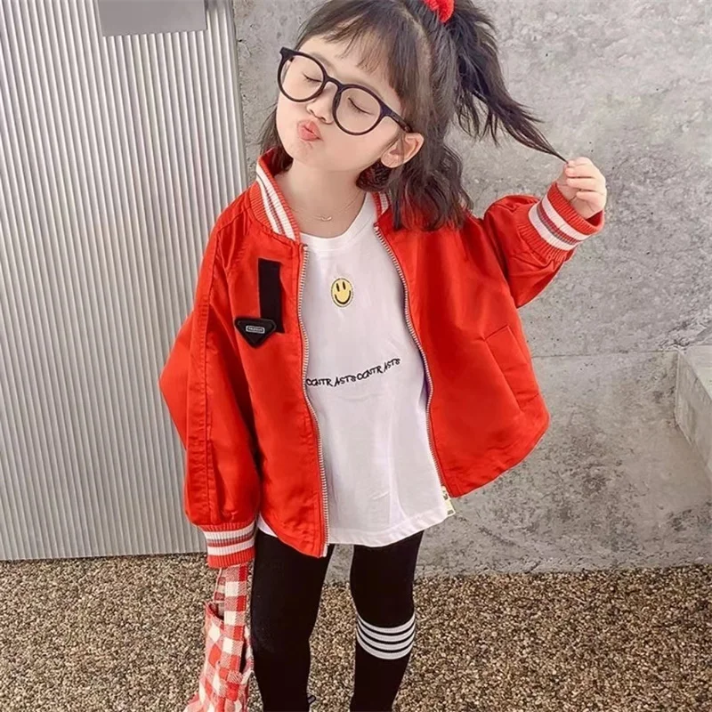 Girls Baby\'s Kids Coat Jacket Outwear 2022 Black Red Spring Autumn Overcoat Top Outdoor School Party Teenagers High Quality Chil