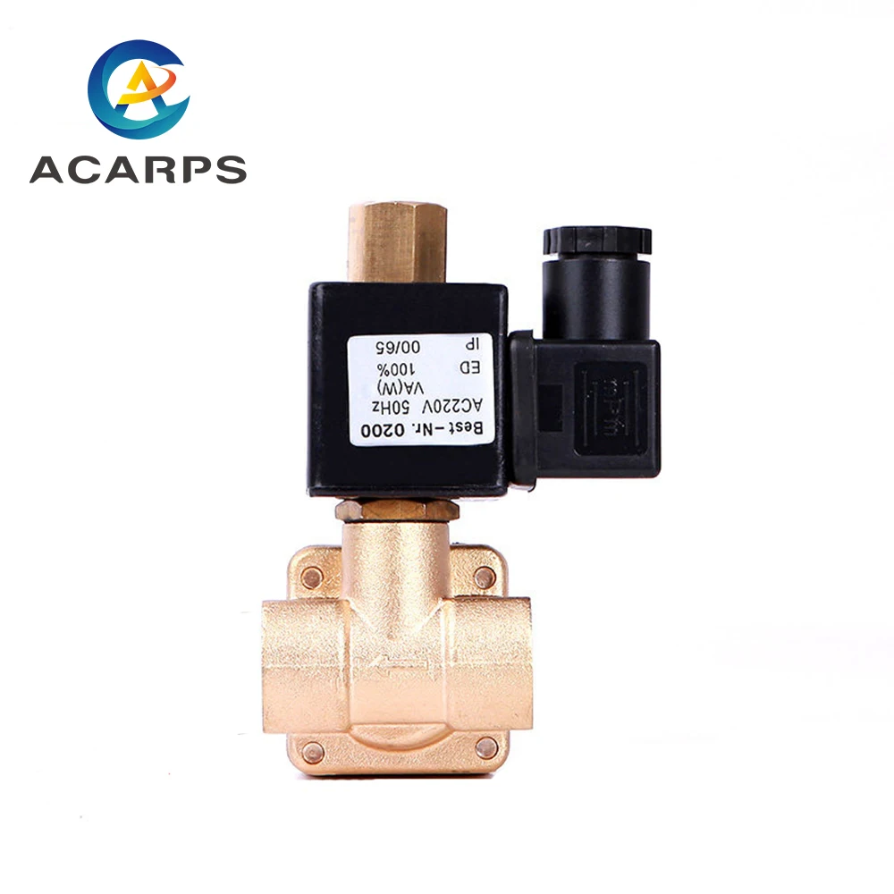 

1/4" High Pressure Normally Open Brass Solenoid Valve 24Vac 12VDC 24VDC 220VAC 110VAC For Water Gas Oil