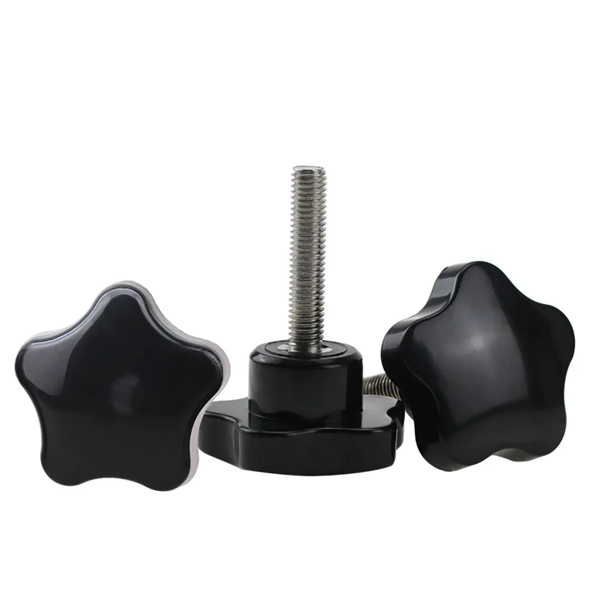 1 buah M5 M6 M8 M10 hitam lima bintang berbentuk mur penjepit Torx pegangan tangan kenop Bakelite baut sekrup untuk peralatan industri