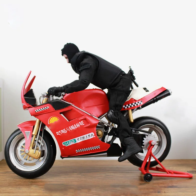 

1/6 Scale Locomotive Racing Motorcycle Model For 12" Action Figure Doll Handicraft Ornaments Boy Toy Gift Not Include Dolls B392