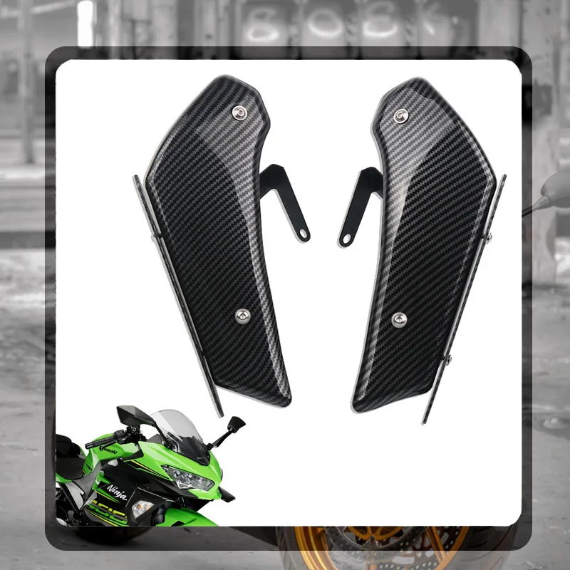 For Ninja 400 DOWNFORCE SPOILERS Aerodynamic Wing Kit Fixed Winglet Fairing Wing Motorcycle Accessories Ninja400