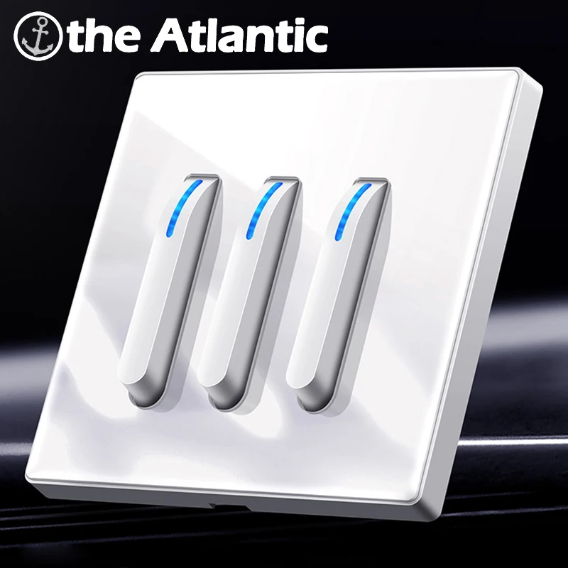 Light Switches With LED Indicator EU Power Socket Wall Outlet Piano Key Lamp Light Switches White Glass Outlet Light Switch