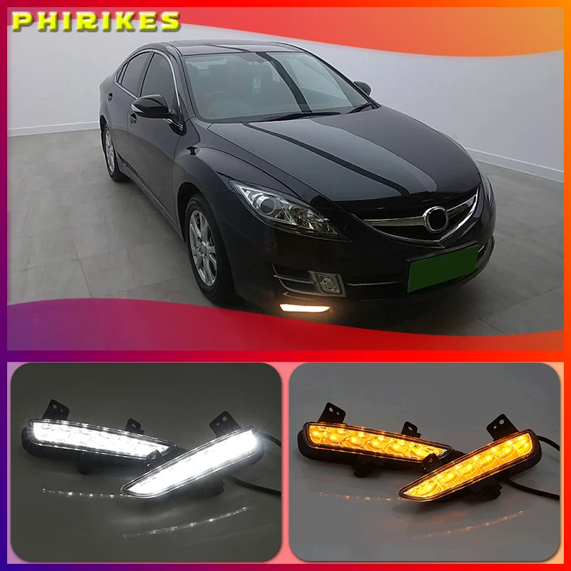 

2pcs For Mazda 6 Mazda6 GH Ruiyi 2009 2010 2011 2012 Front bumper LED Fog Light Daytime Running Light DRL Lamp