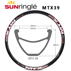 Sun ring Mtx33 MTX39 rim high strength rim DH fr am rim 32 holes Hoops 26in 27.5in black MTB Mountain bike rim