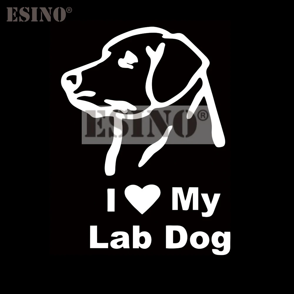 Car Styling Funny I Love My lab Dog PVC 3D Carving Creative Decorative Auto Decal Cartoon Car Body Decal Pattern Vinyl