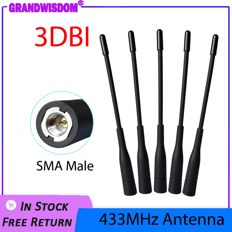 5 10pcs 433MHz IOT antenna SMA Male Connector antena 433 mhz antenne directional waterproof antennas for Walkie talkie wireless