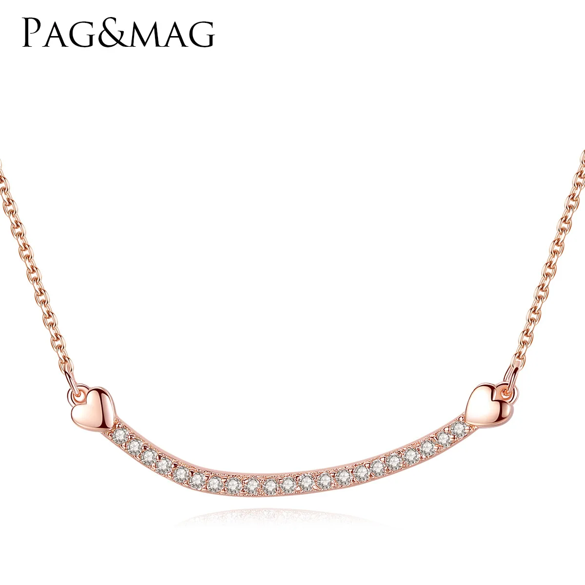 PAG & MAG S925 pure silver necklace,3-A stone, European and American temperament, necklace, pendant, female