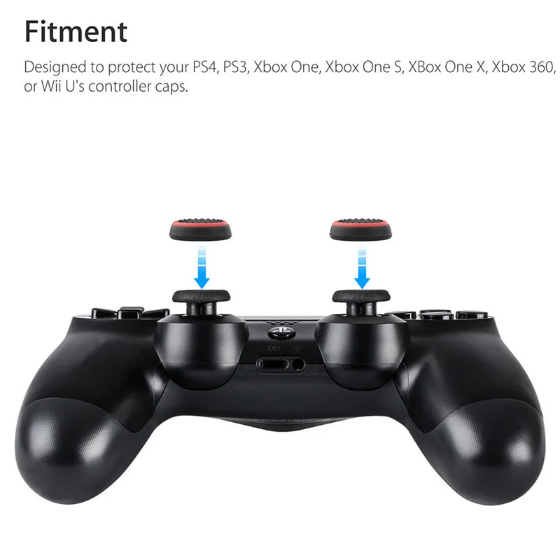 4pcs Silicone Analog Thumb Stick Grips Cover For Xbox360 One Playstation 4 For PS4/PS3 Pro Slim Gamepad Cap Joystick Cap Cases